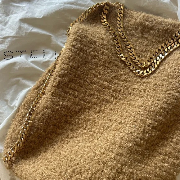 Stella McCartney Gold Chain Tan Shoulder Bag - Picture 4 of 16